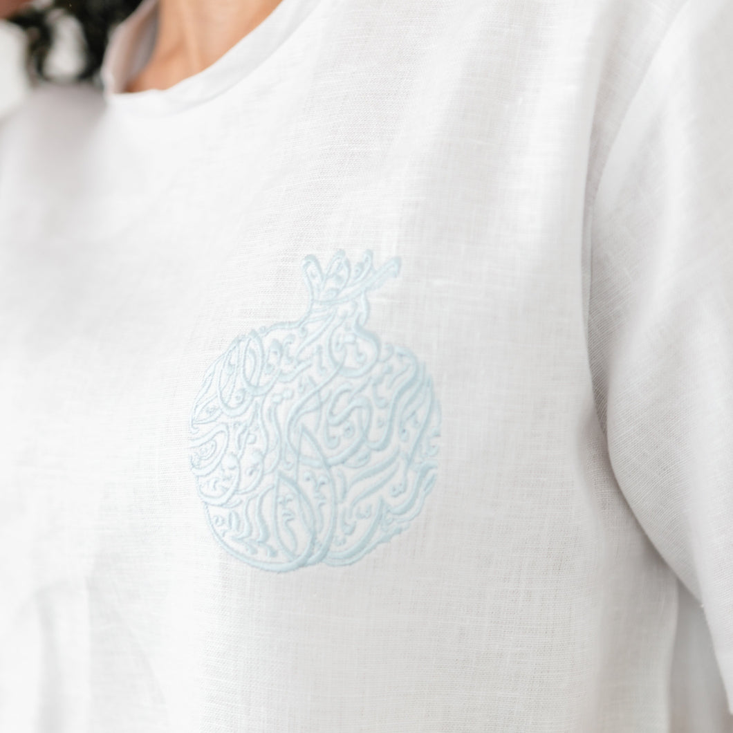 LINEN EMBROIDERED T.SHIRT