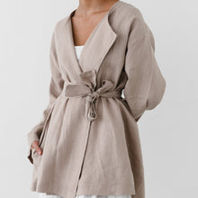 Load image into Gallery viewer, SHORT TRENCH LINEN JACKET
