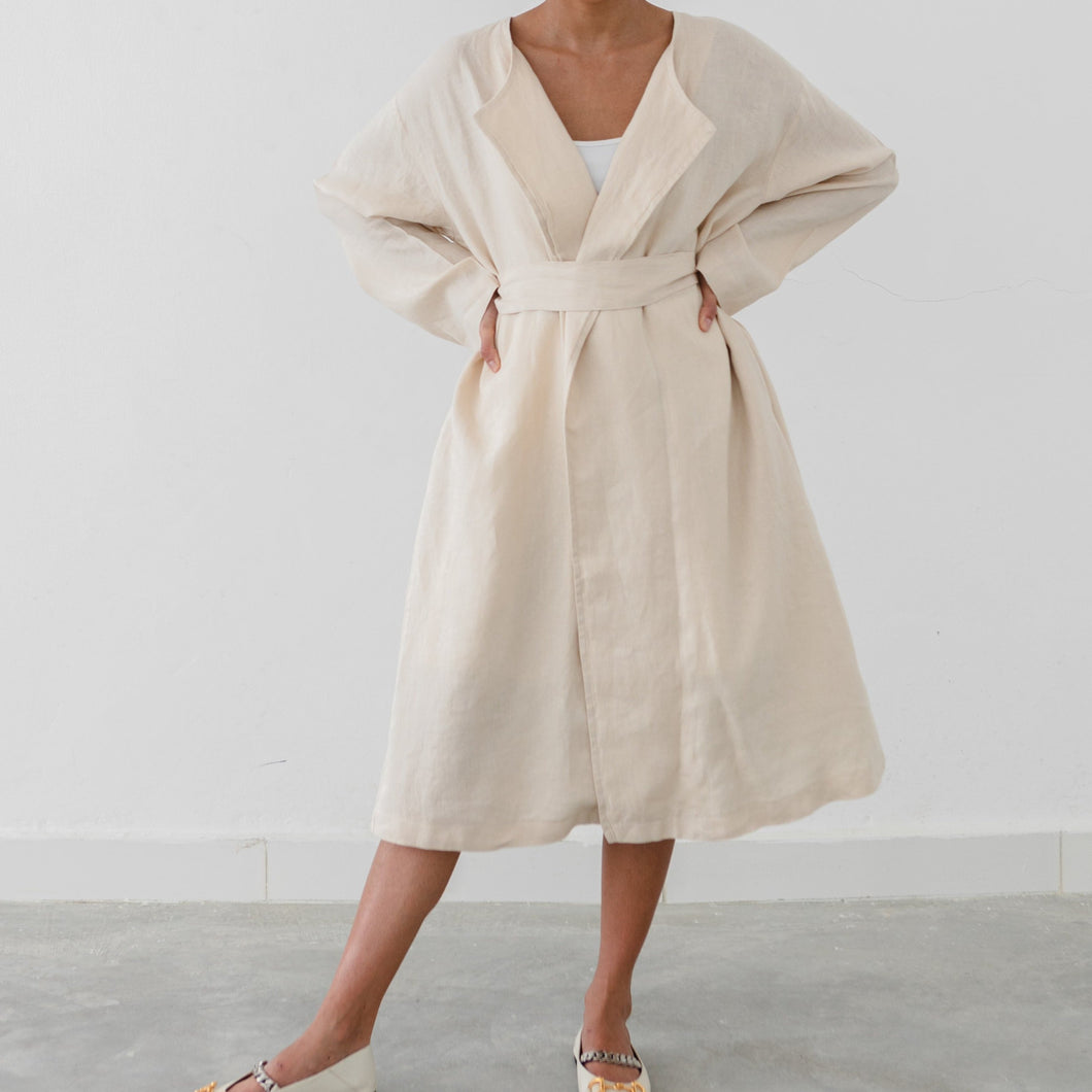 LONG TRENCH LINEN JACKET